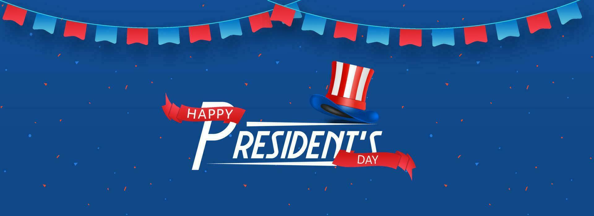 President's Day header or banner design decorated with party flags. vector