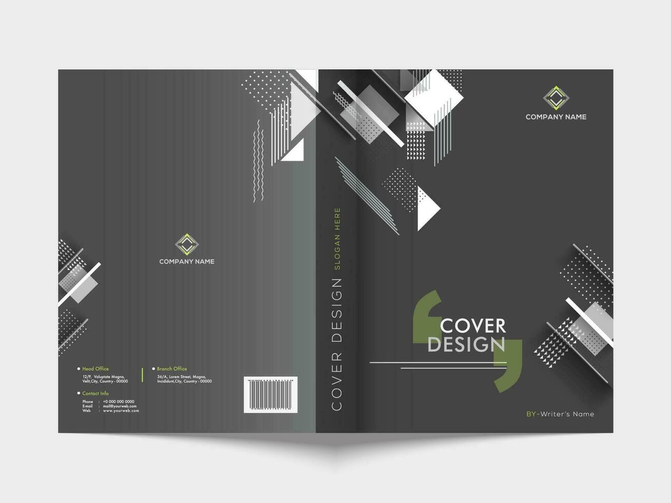 Front and back cover of business brochure template or flyer layout with abstract elements. vector