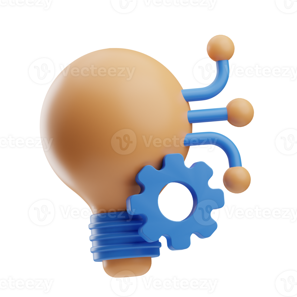 Technology innovation idea 3d illustration png