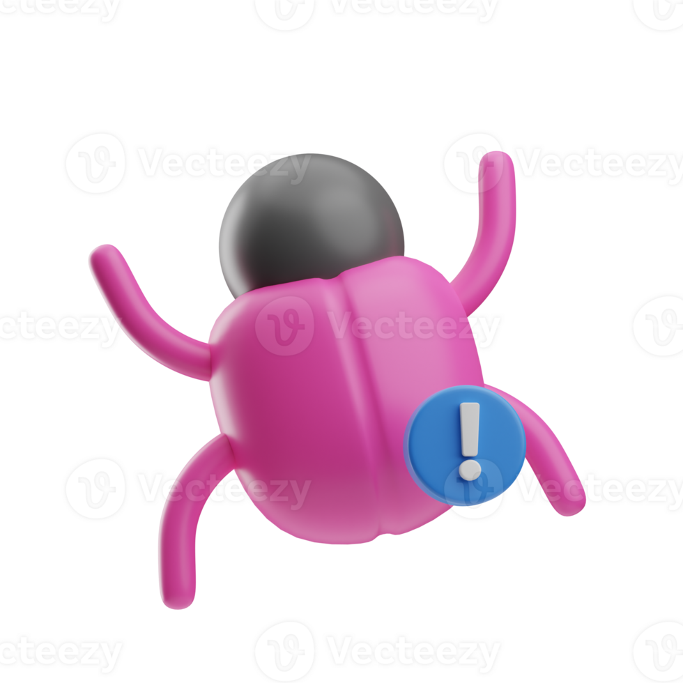 Technology bug 3d illustration png