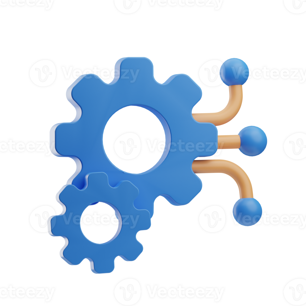 Technology system integration 3d illustration png