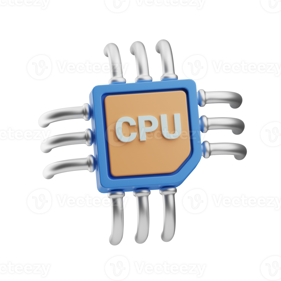 Technology cpu 3d illustration png