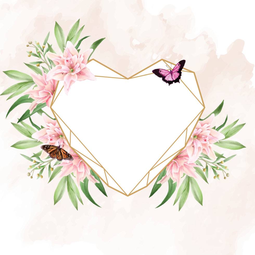 tarjeta de invitación de boda floral romántica png