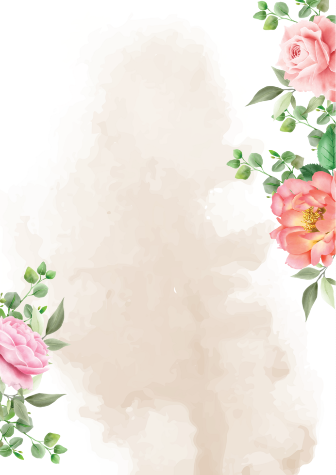 elegant floral wedding invitation card png
