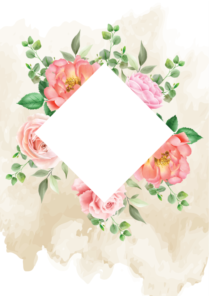 elegante Blumenhochzeitseinladungskarte png