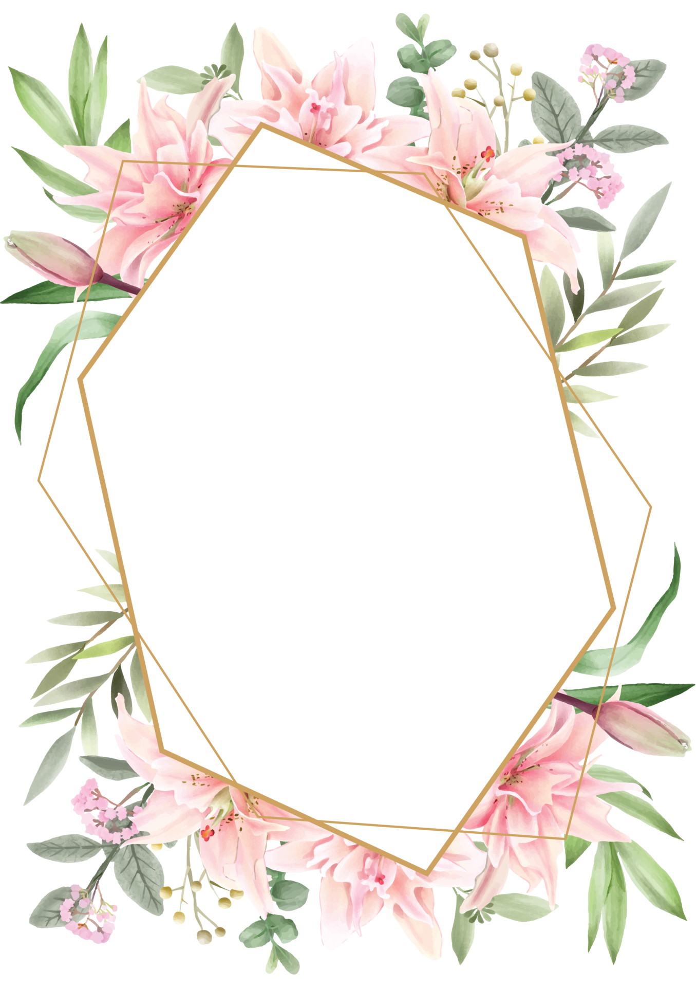 Carte d invitation de mariage floral romantique 23956925 png