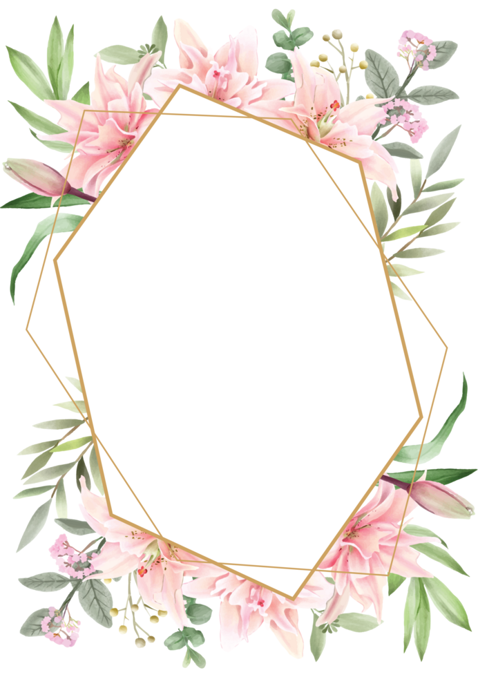 romantic floral wedding invitation card png