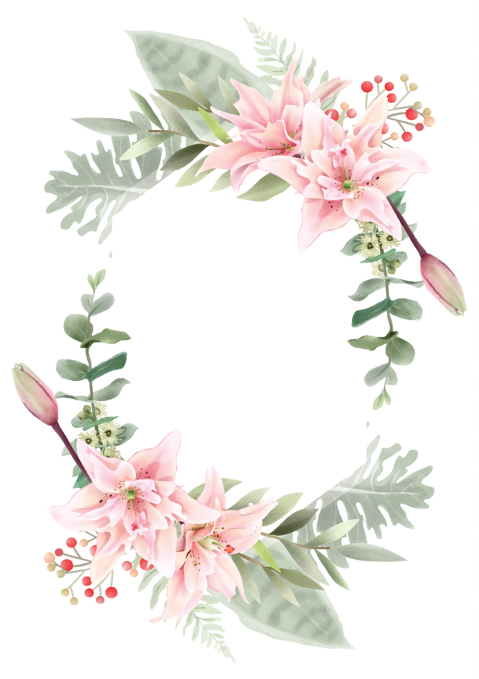 romantic floral wedding invitation card png