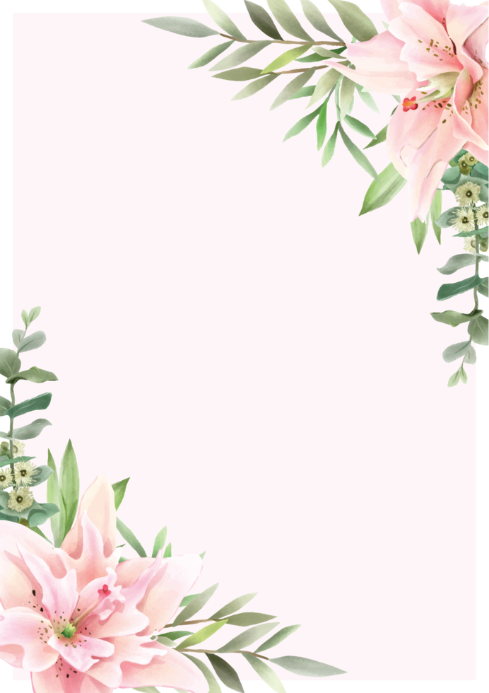 tarjeta de invitación de boda floral romántica png