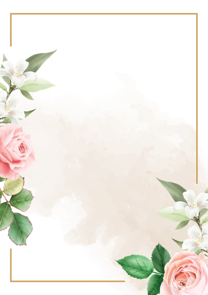 elegante bloemen bruiloft uitnodigingskaart png