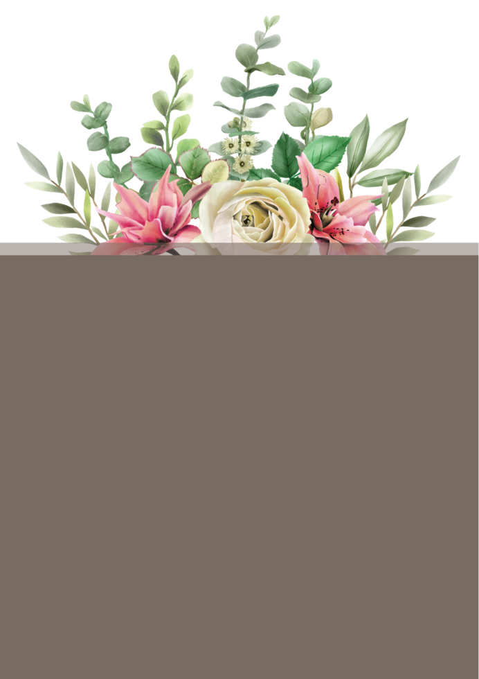 beautiful floral wedding invitation card png