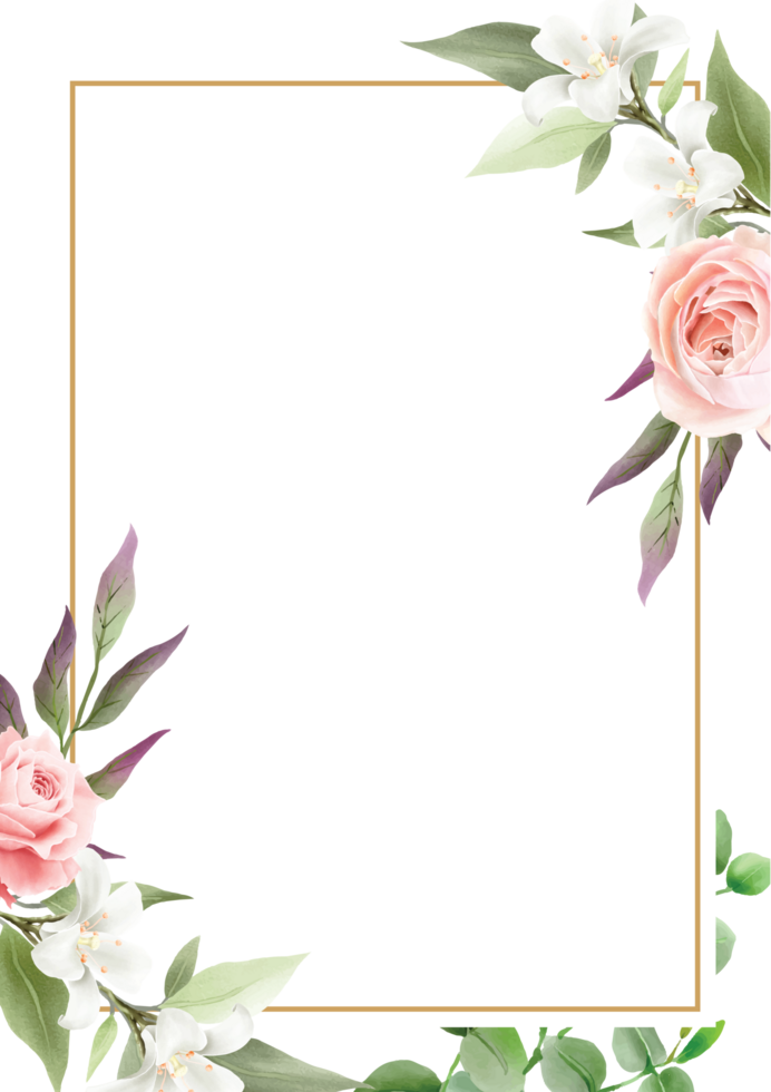 carte d'invitation de mariage floral élégant png