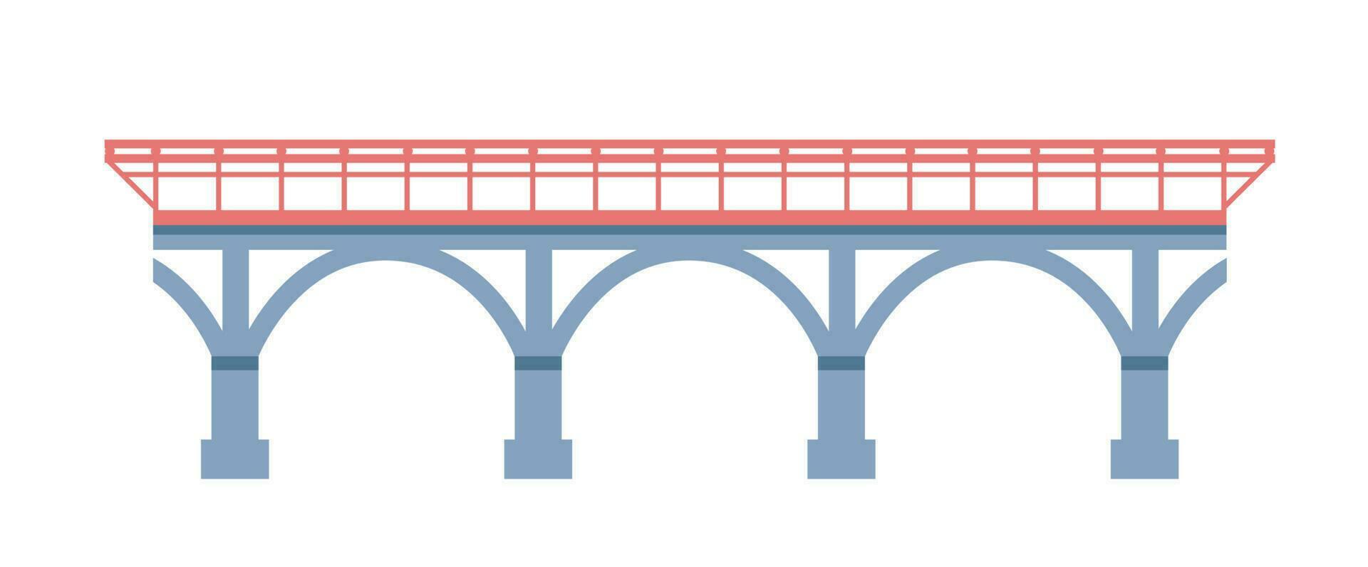 Architectural construction for city, modern bridge vector