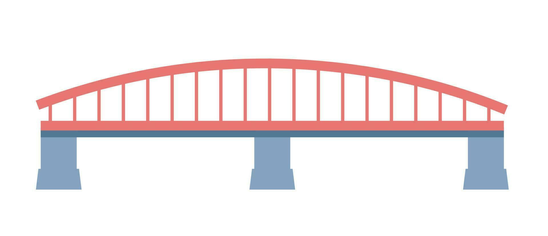 Bridge with pillars, modern city infrastructure vector