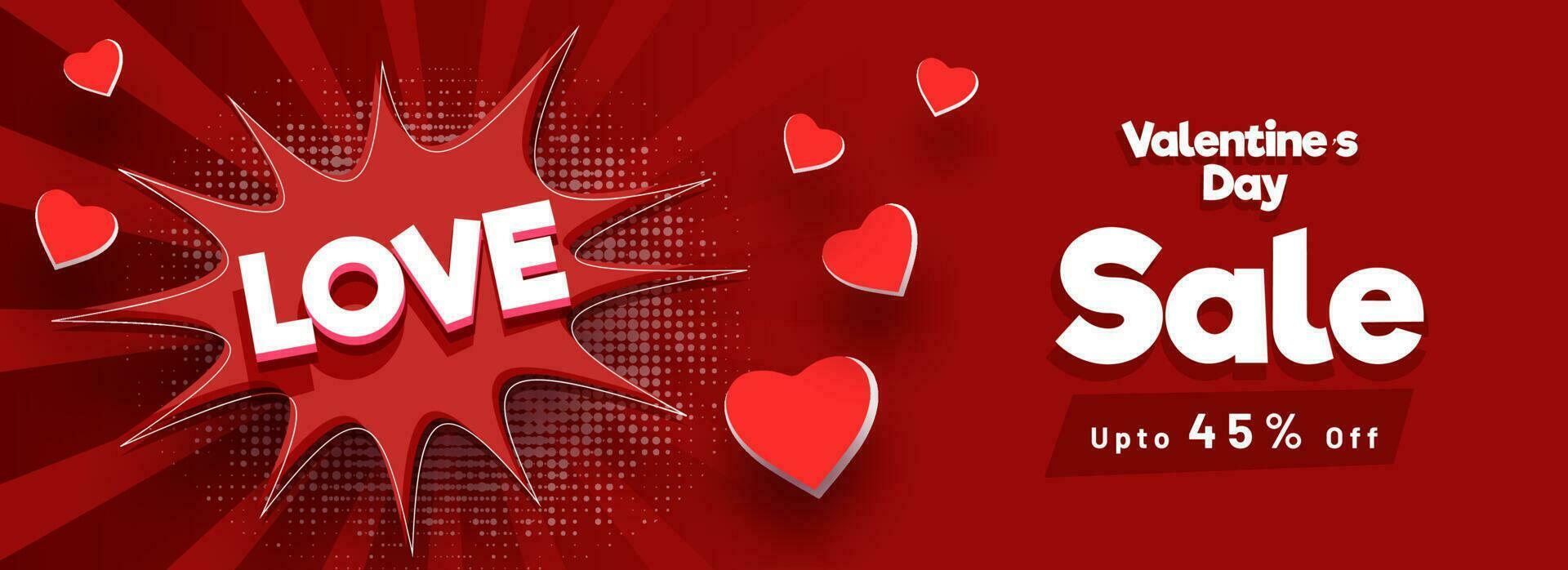 Love sale banner for Valentine's Day celebrations. vector