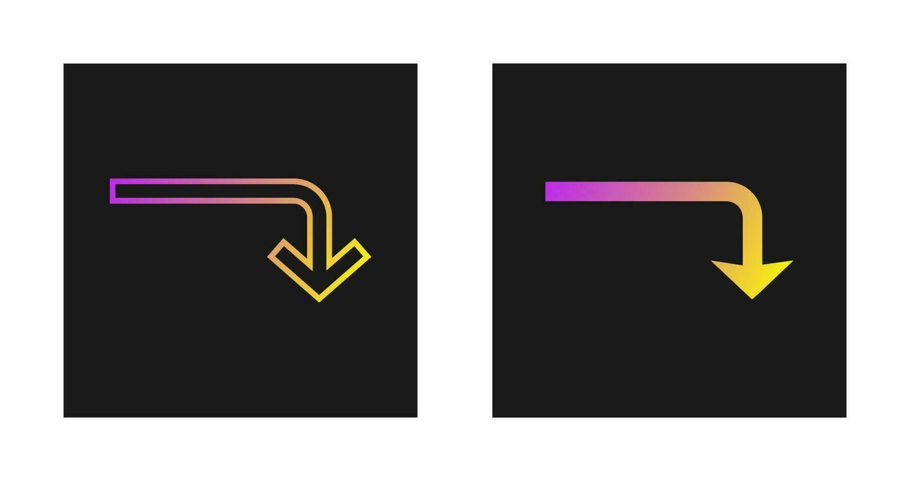 Turn Down Vector Icon