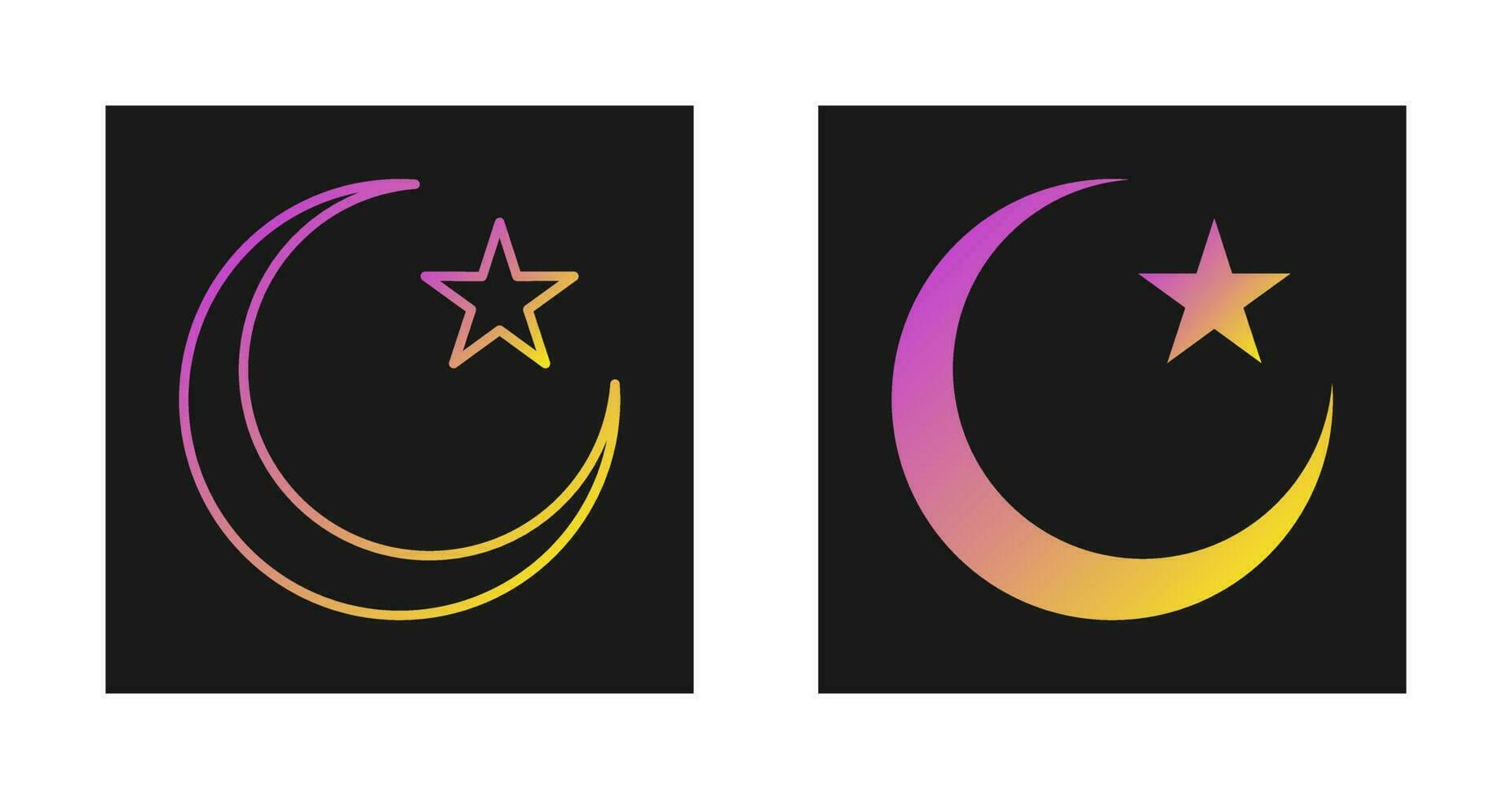 Moon and Star Vector Icon