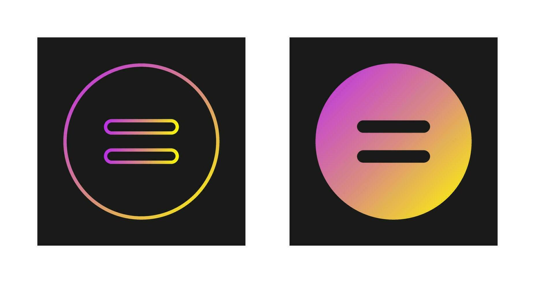 Equal to Symbol Vector Icon