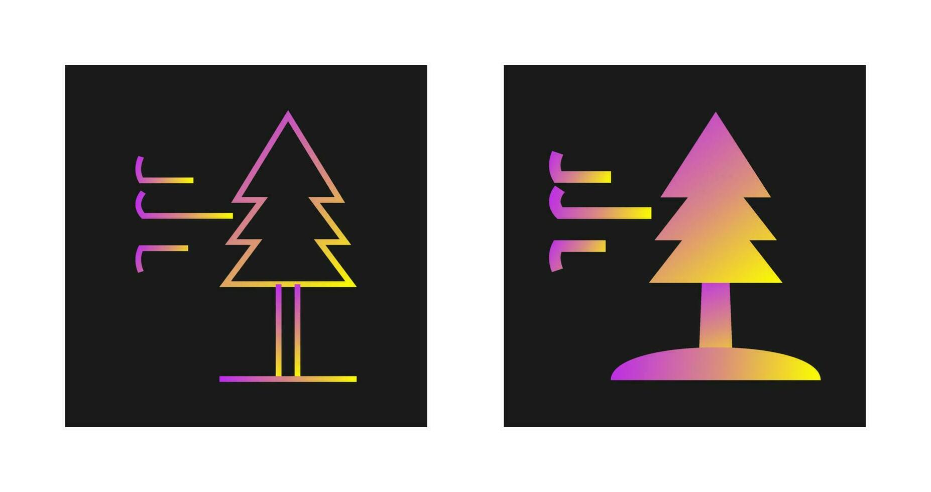 Tree with Wind Vector Icon