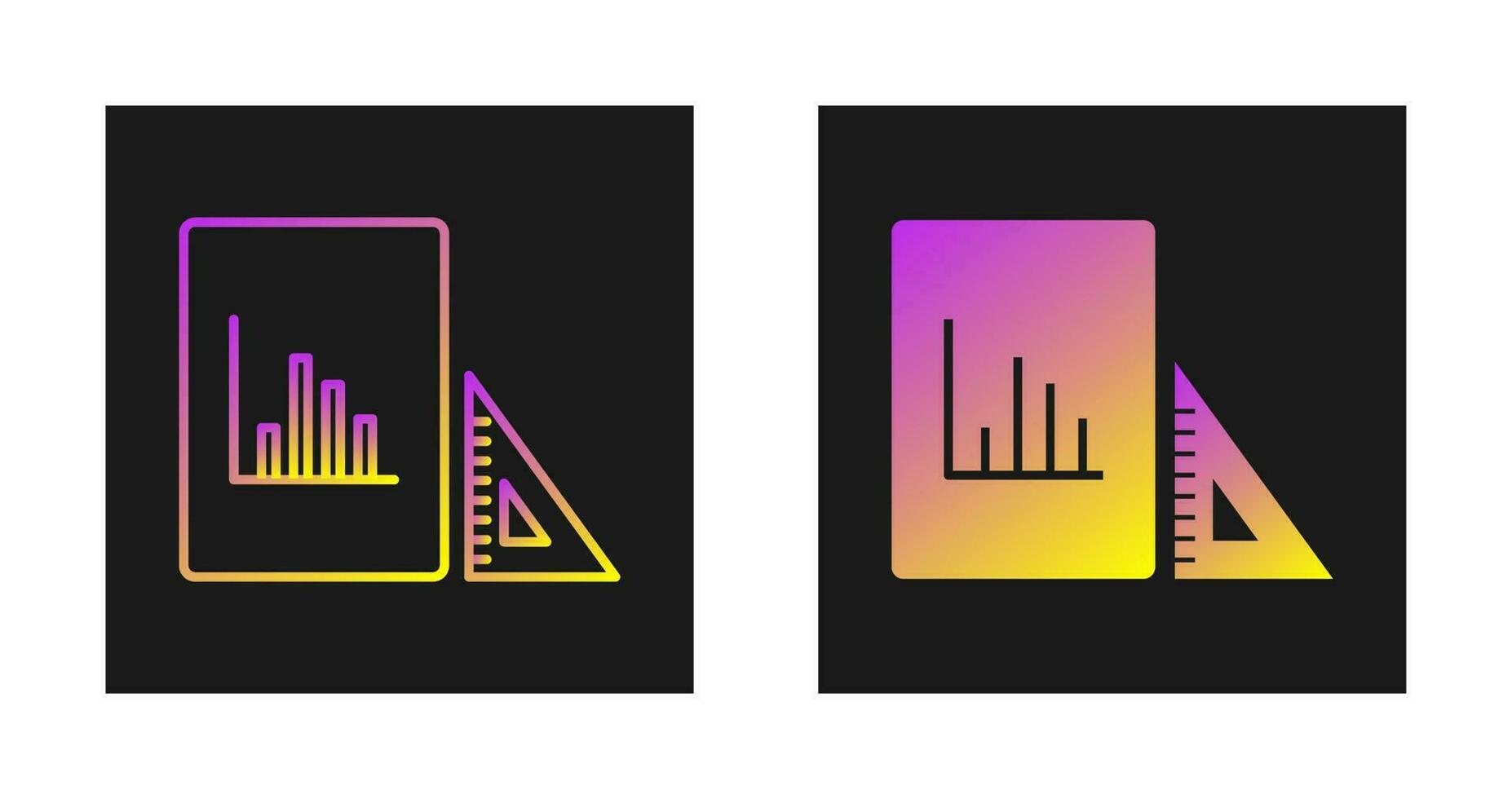 Set Square and Graph Vector Icon