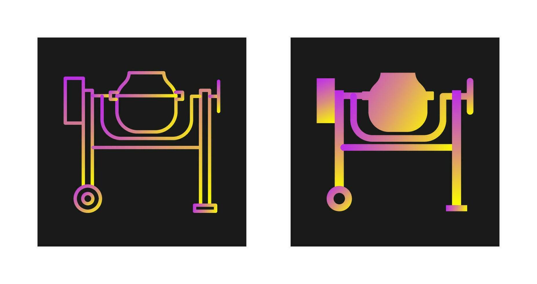 Cement Mixing Vector Icon