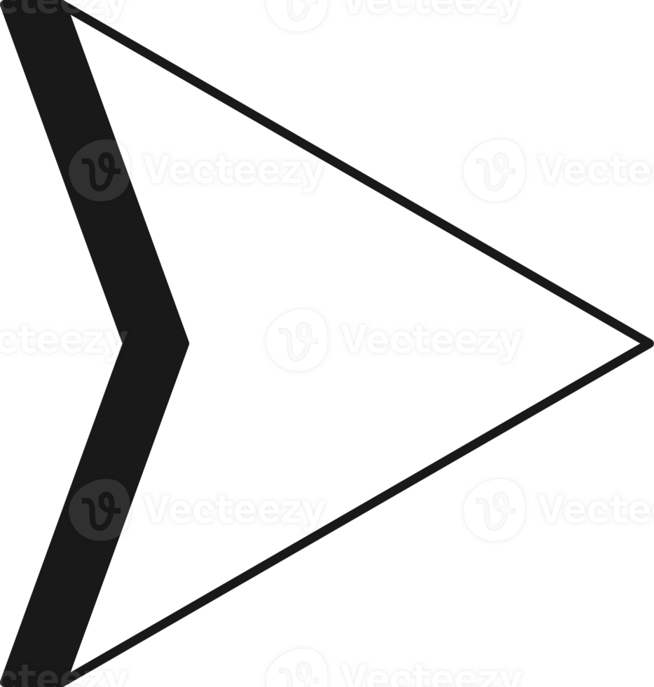 Arrow symbol. Turn right. Transparent flat design element. png