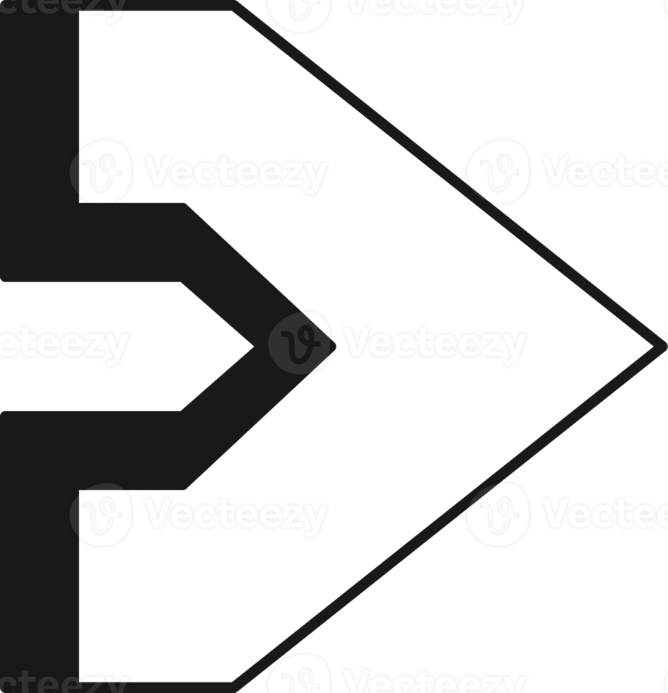 Arrow symbol. Turn right. Transparent flat design element. png