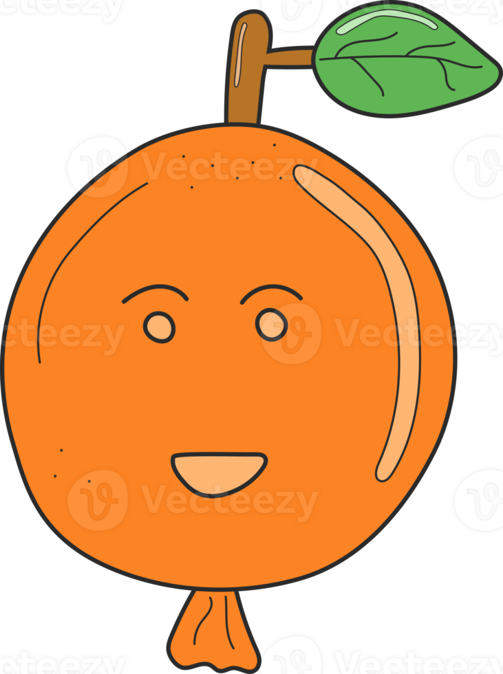 süß Orange Ballon isoliert auf transparent Hintergrund. png