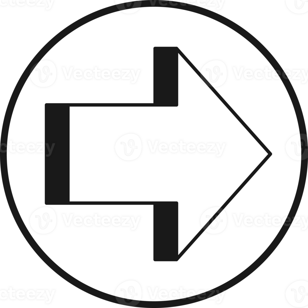 Arrow symbol. Turn right. Transparent flat design element. png