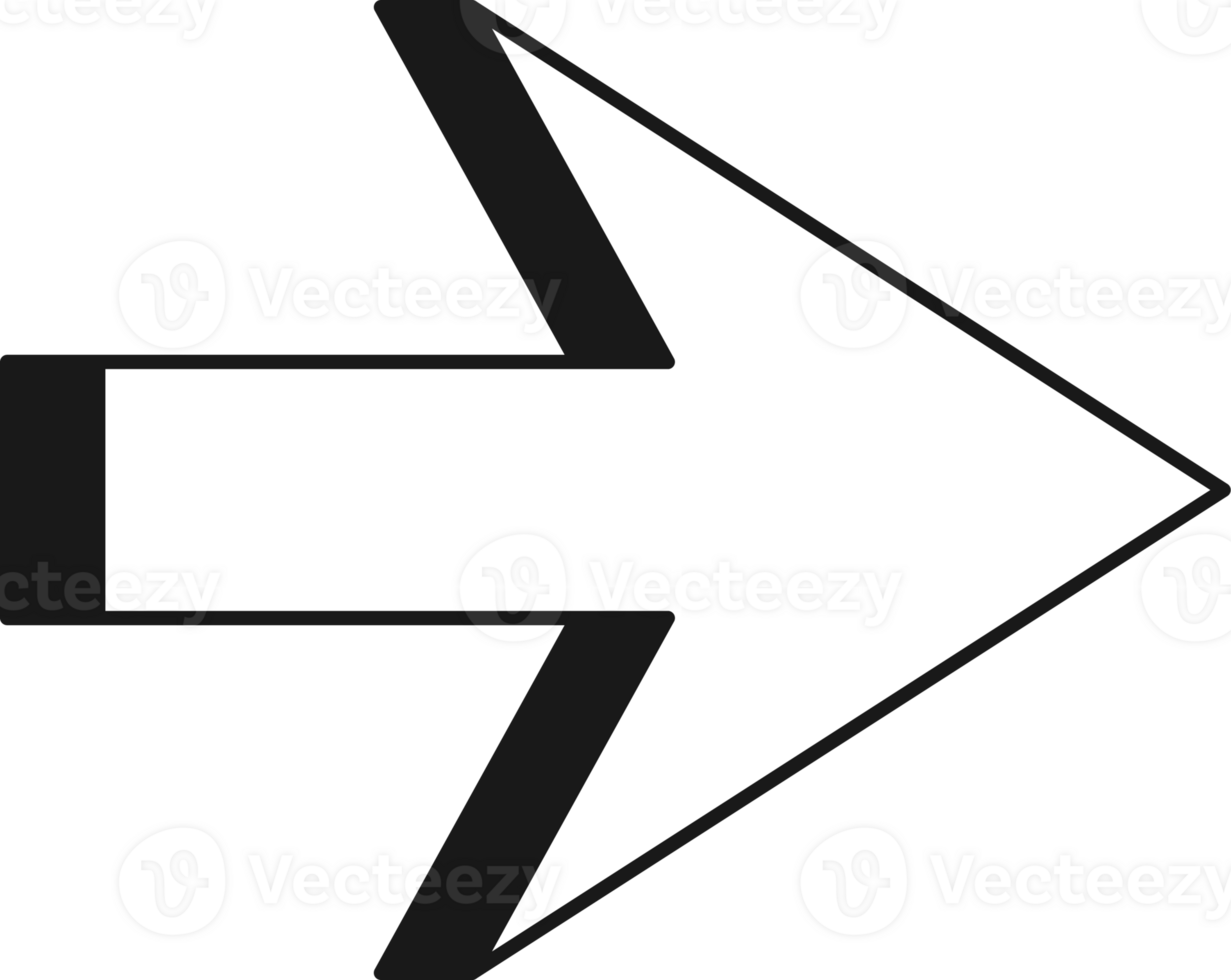 Arrow symbol. Turn right. Transparent flat design element. png