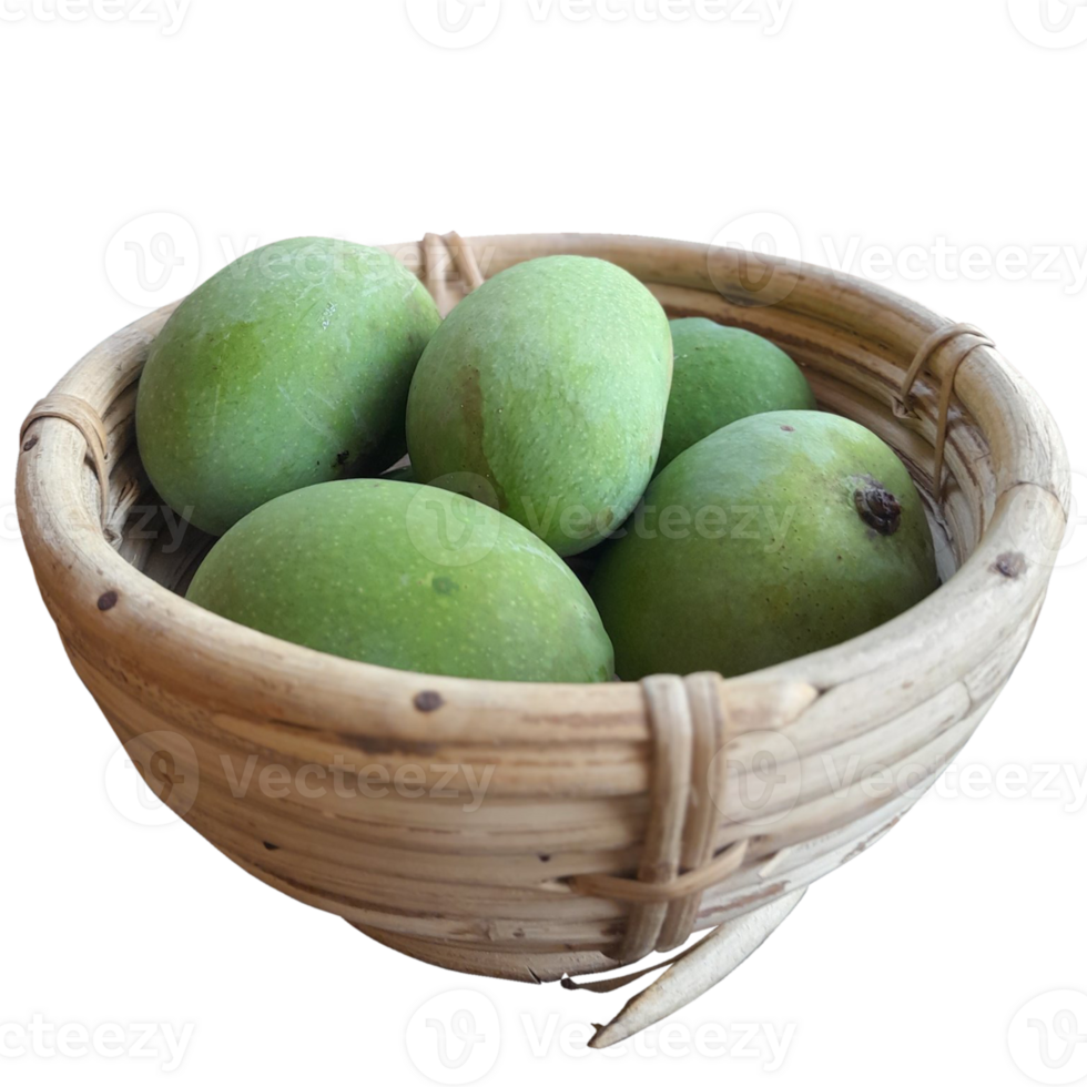 green mangoes in a bowl png