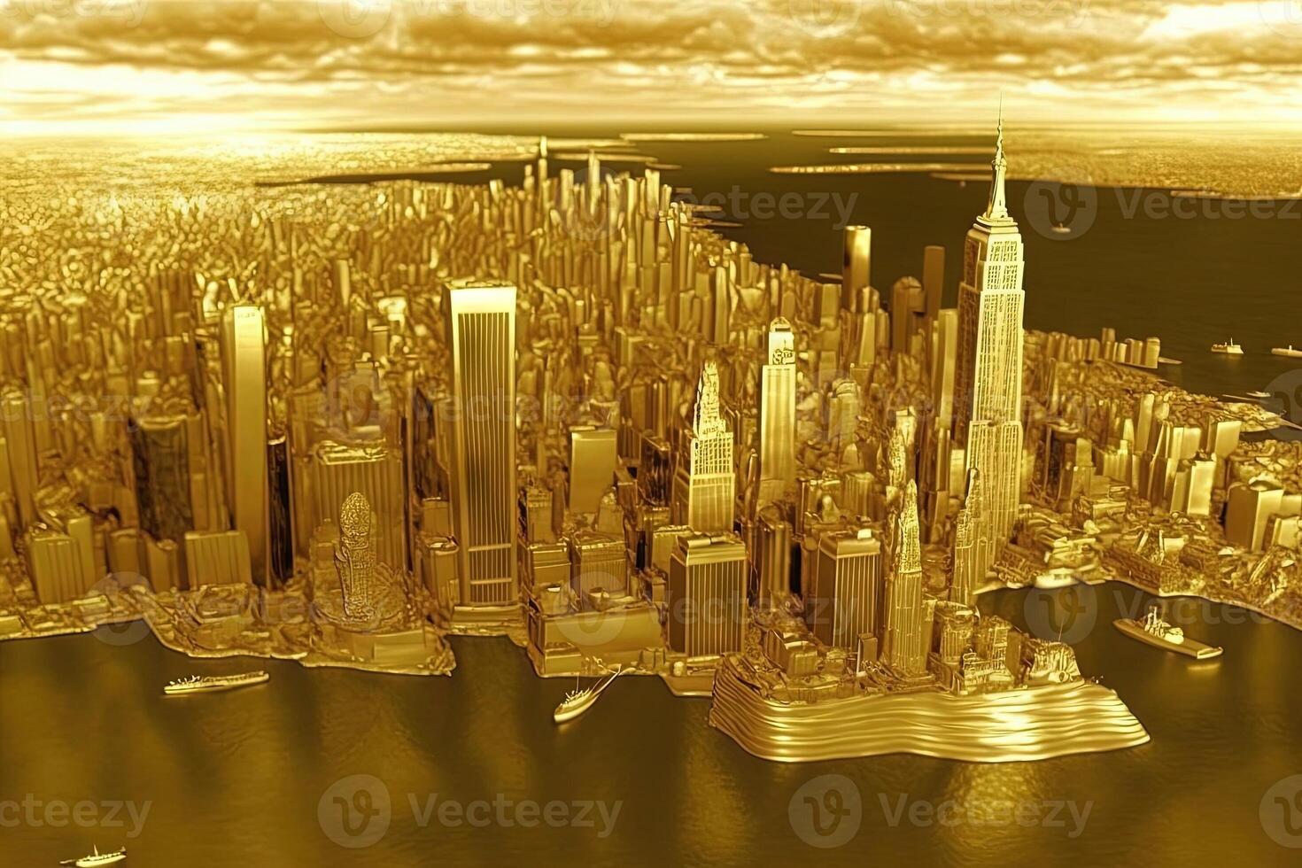 new york city made of made of gold illustration photo