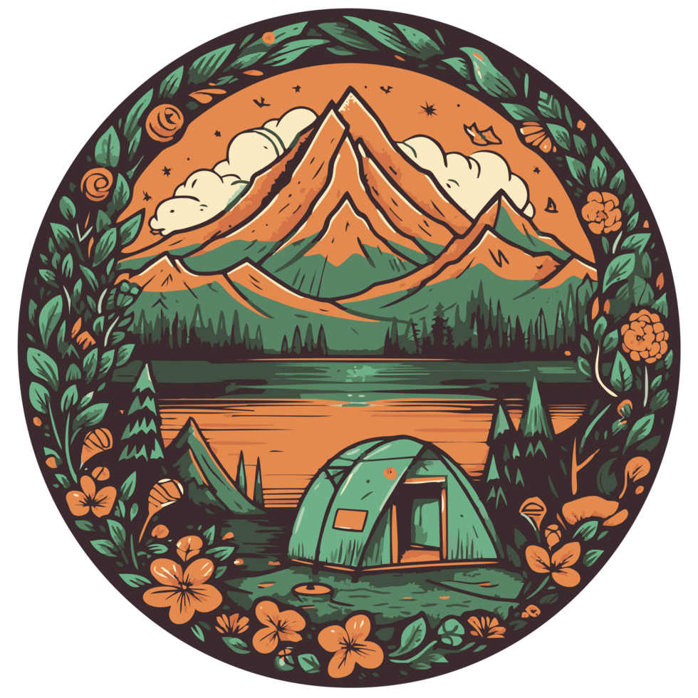 Camping in the mountains png