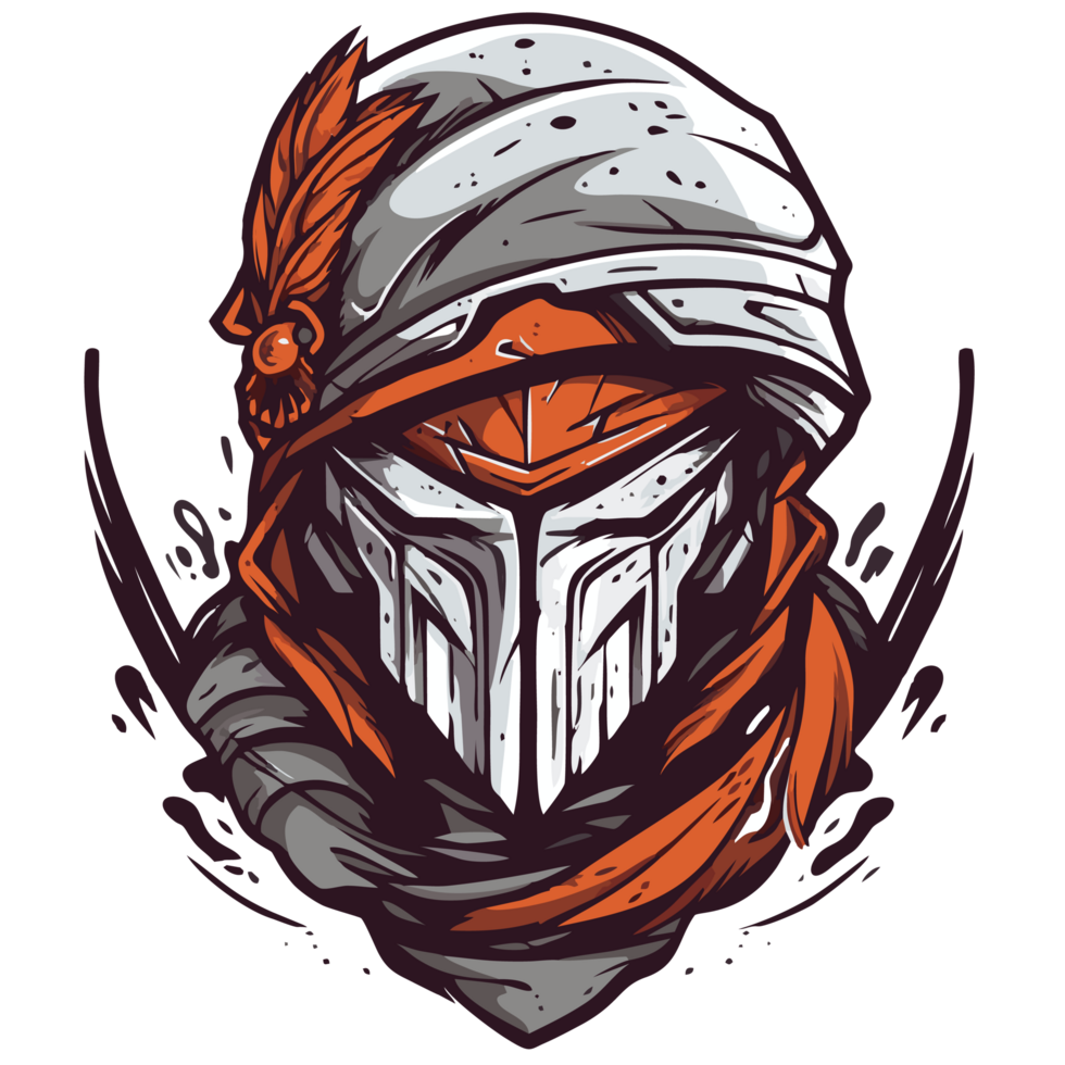 Warrior head with helmet png