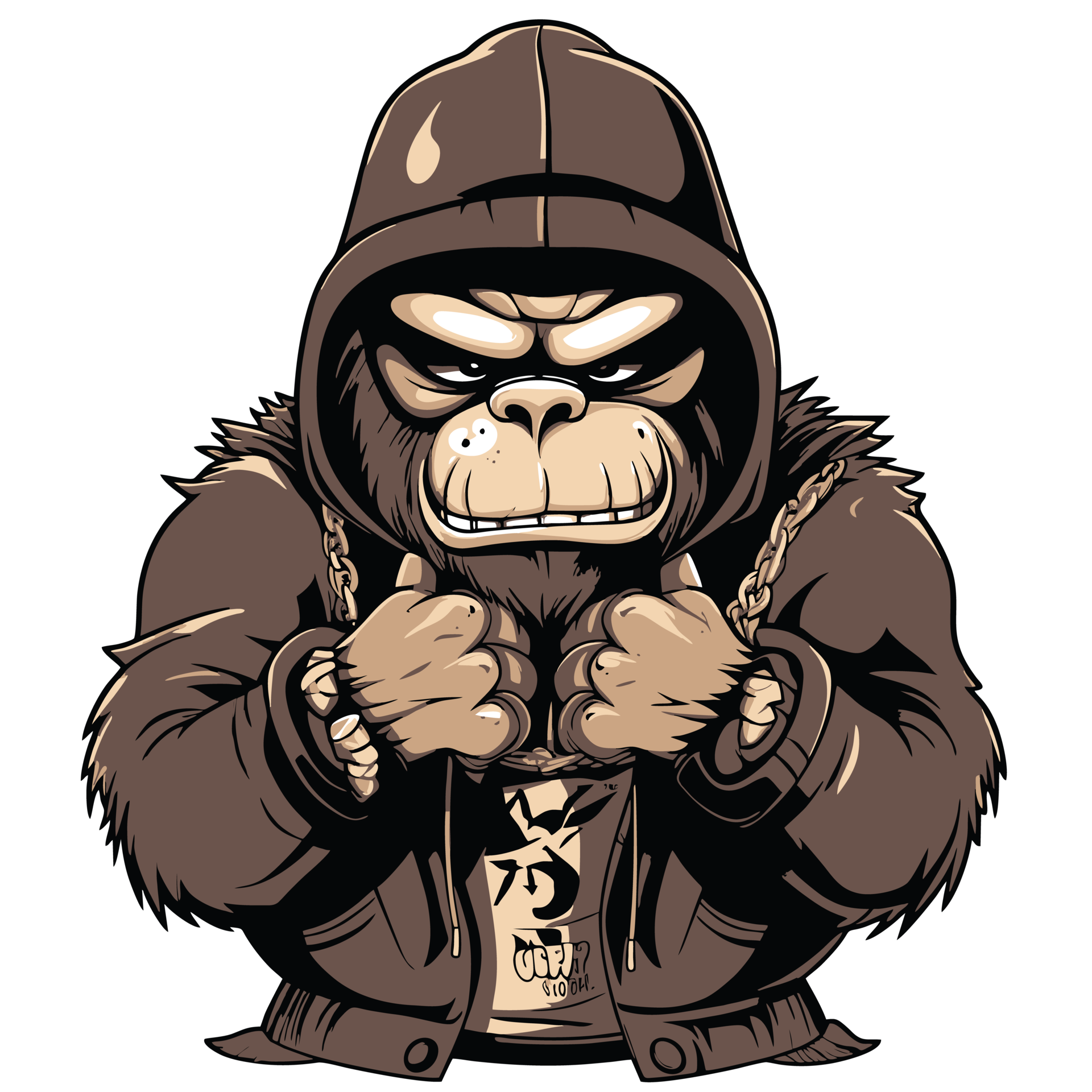 Gorilla wearing a hoodie 23959281 PNG