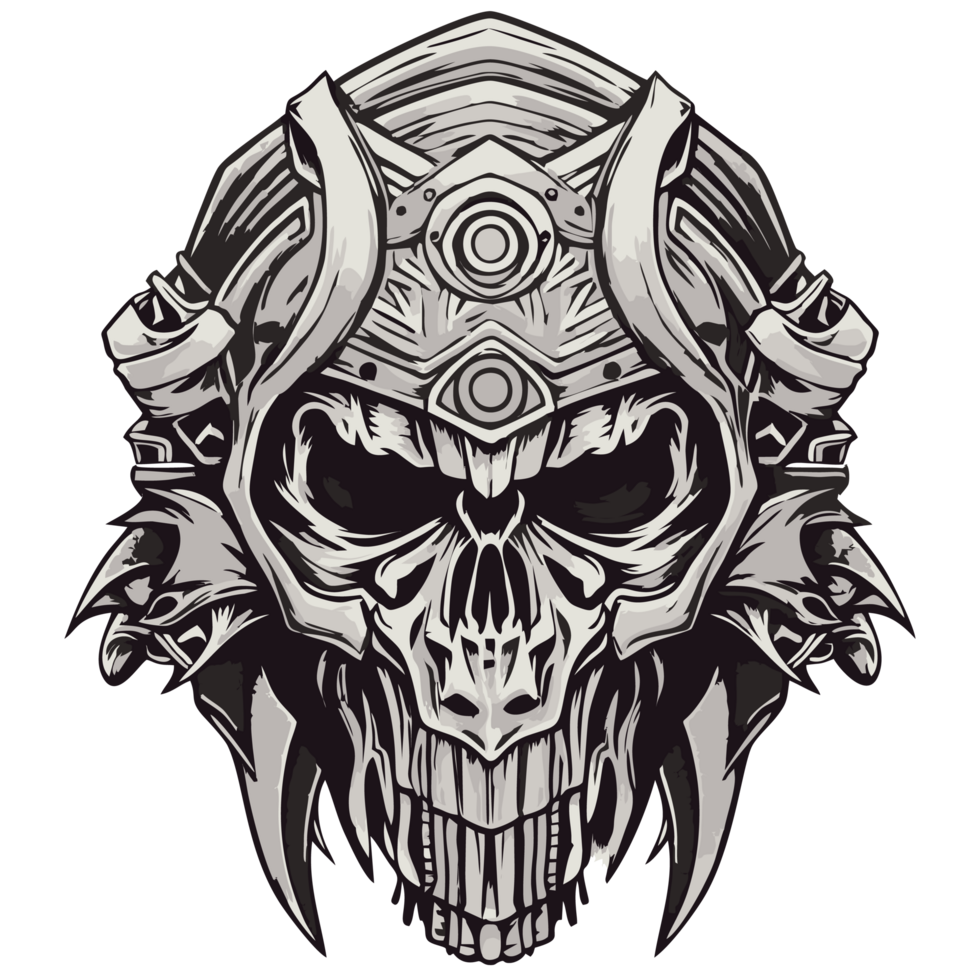 Skull in the helmet of the knight png