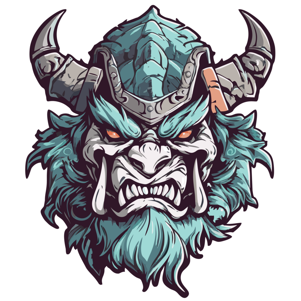 vikingo guerrero cabeza con con cuernos casco y cuernos png