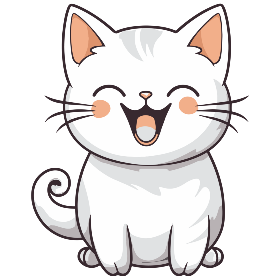 linda gato riendo felizmente png