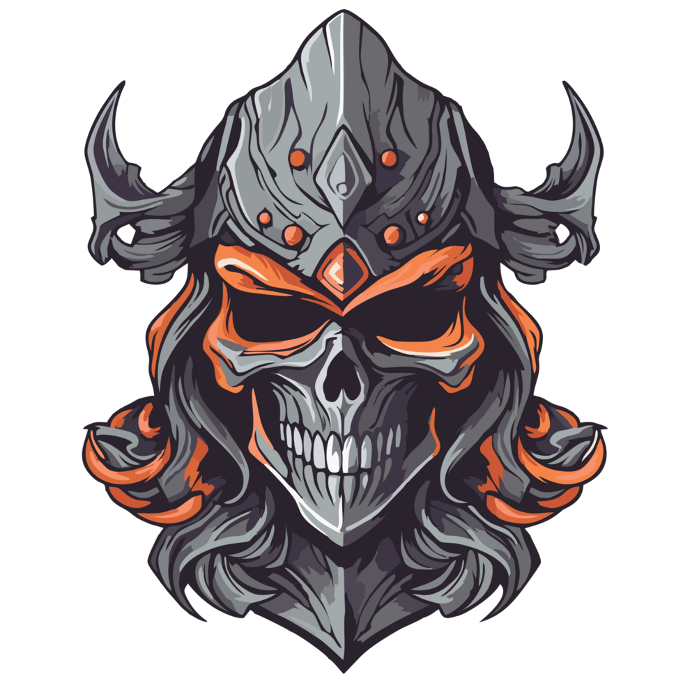 Skull of viking with horns png