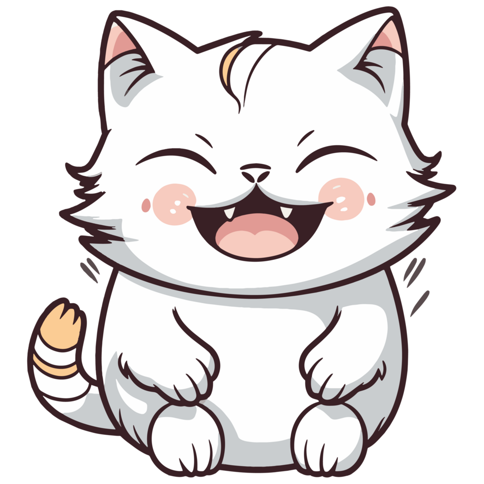 Cat laughing happily png