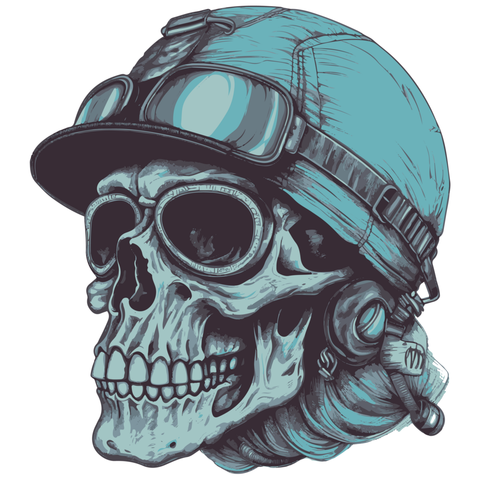 Skeleton wearing helmet png