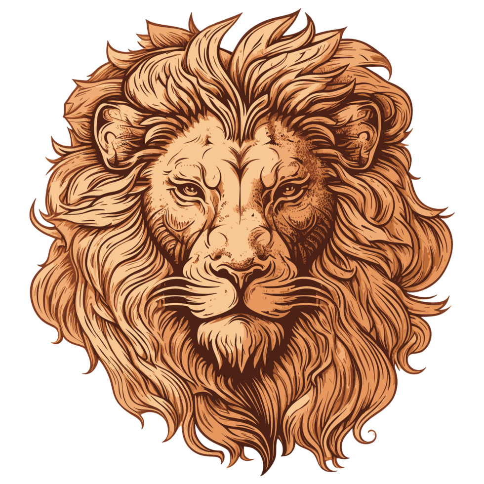 Edgy lion artwork for tshirt png