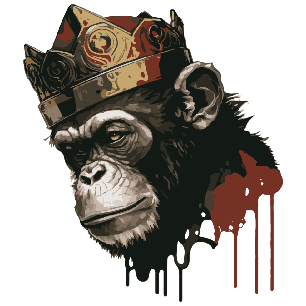 macaco vestindo coroa Projeto para camiseta png