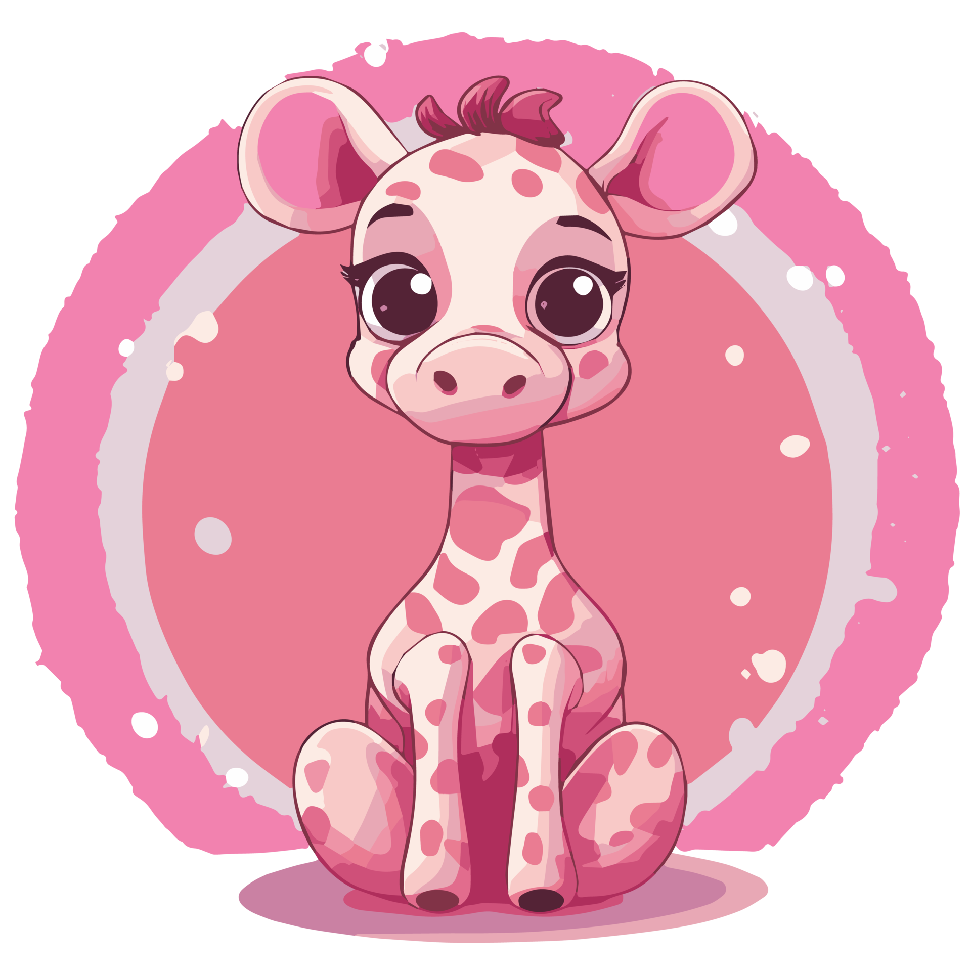 Pink cute giraffe design 23959332 PNG