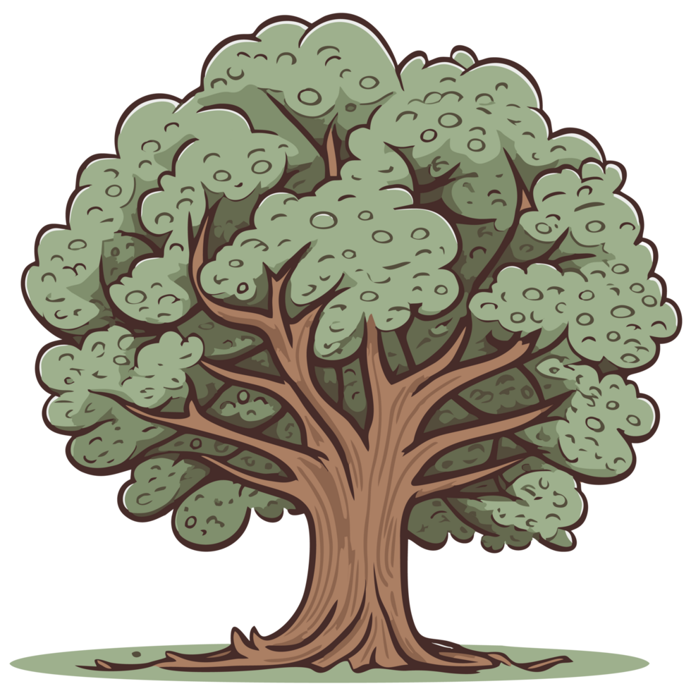 Illustration of an old tree isolated png