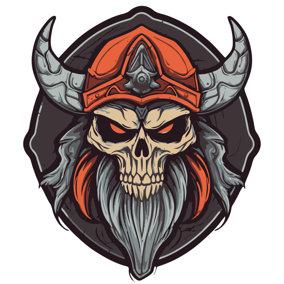 Skull in a helmet of a viking png