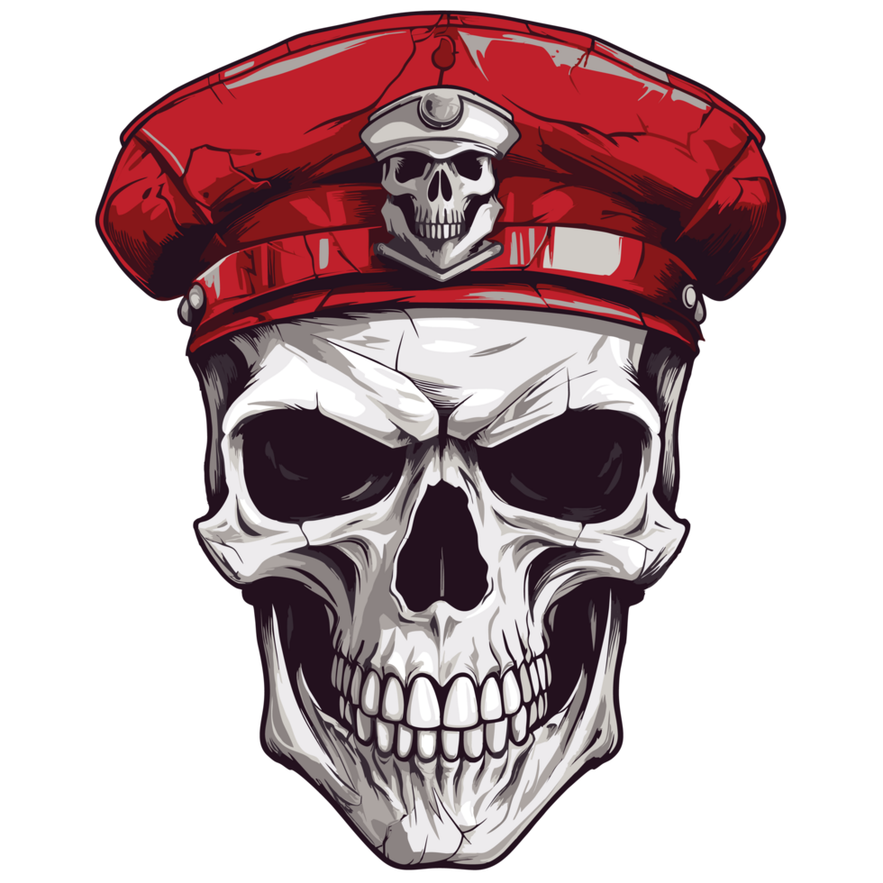 Skull in the hat of the army png