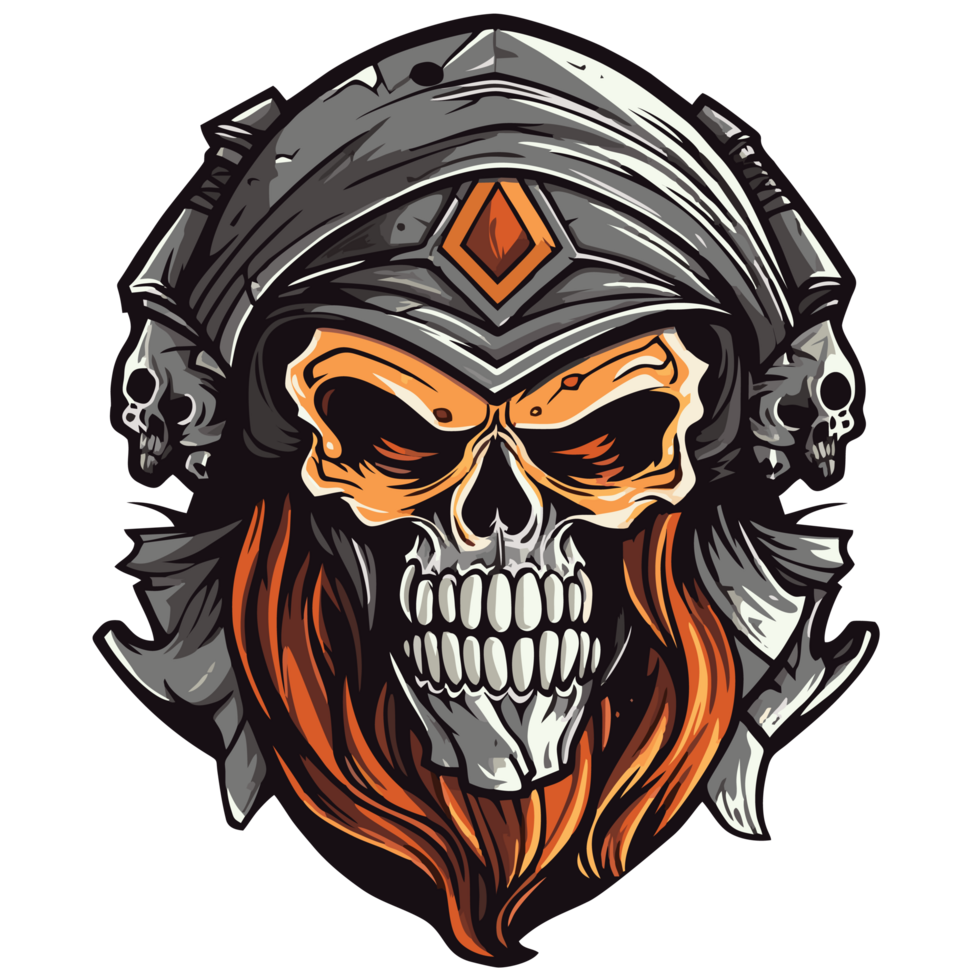 Skull in a helmet png