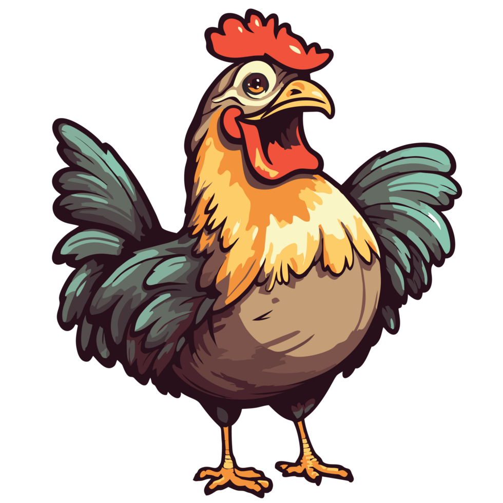 Cartoon rooster design png