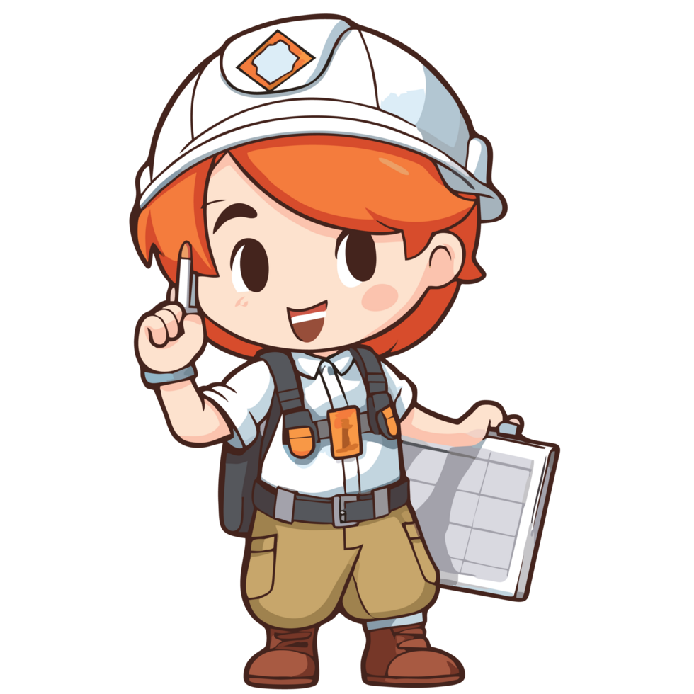Female engineer holding schedule png